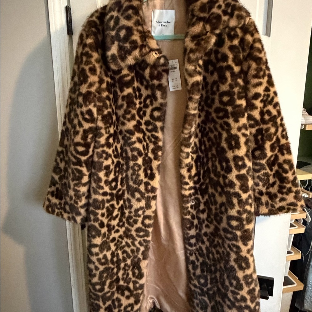 Abercrombie & Fitch Leopard Print Coat